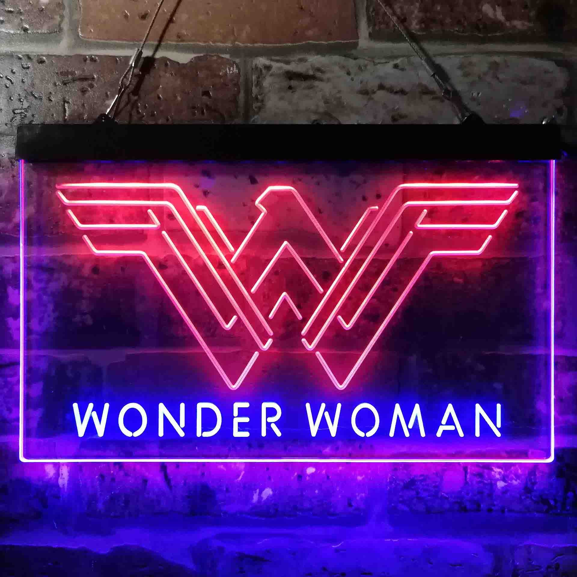 Wonder Woman Logo Dual LED Neon Light Sign